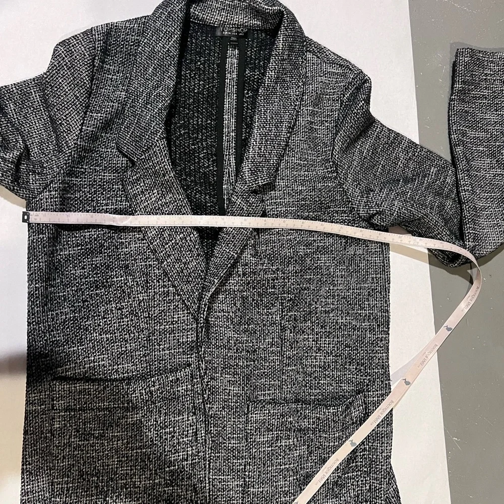 TOPSHOP Gray Open-Front Knit Blazer - Picture 5 of 5